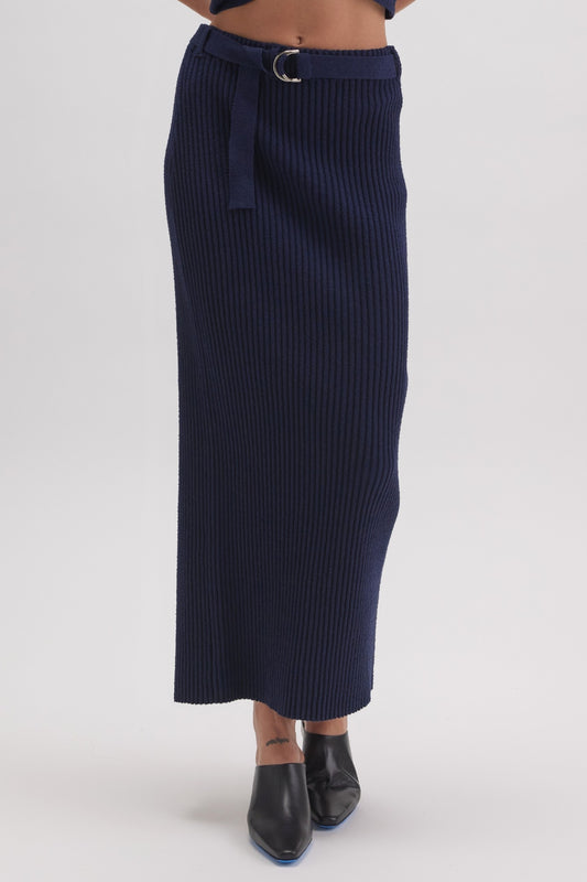 The Minimalist Ribbed Maxi Skirt
