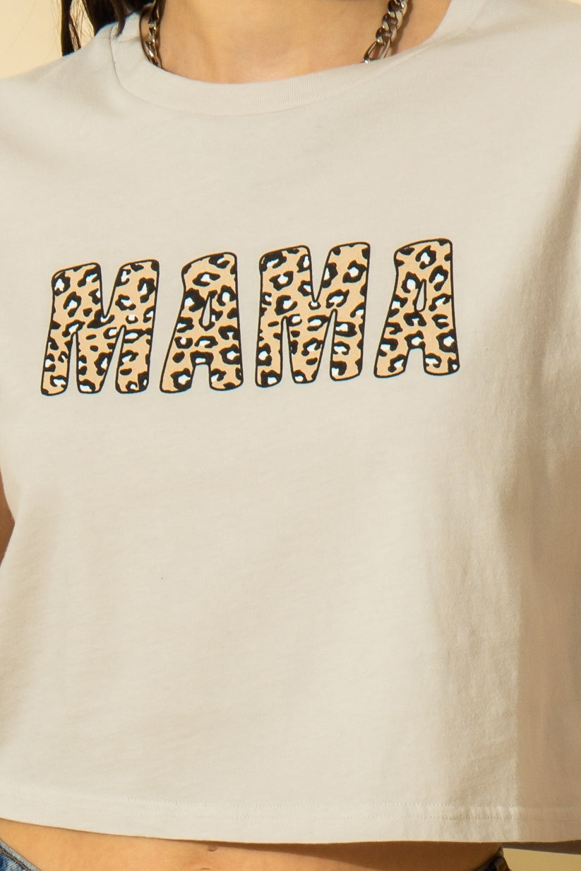 Leopard Print "MAMA" Graphic Tee